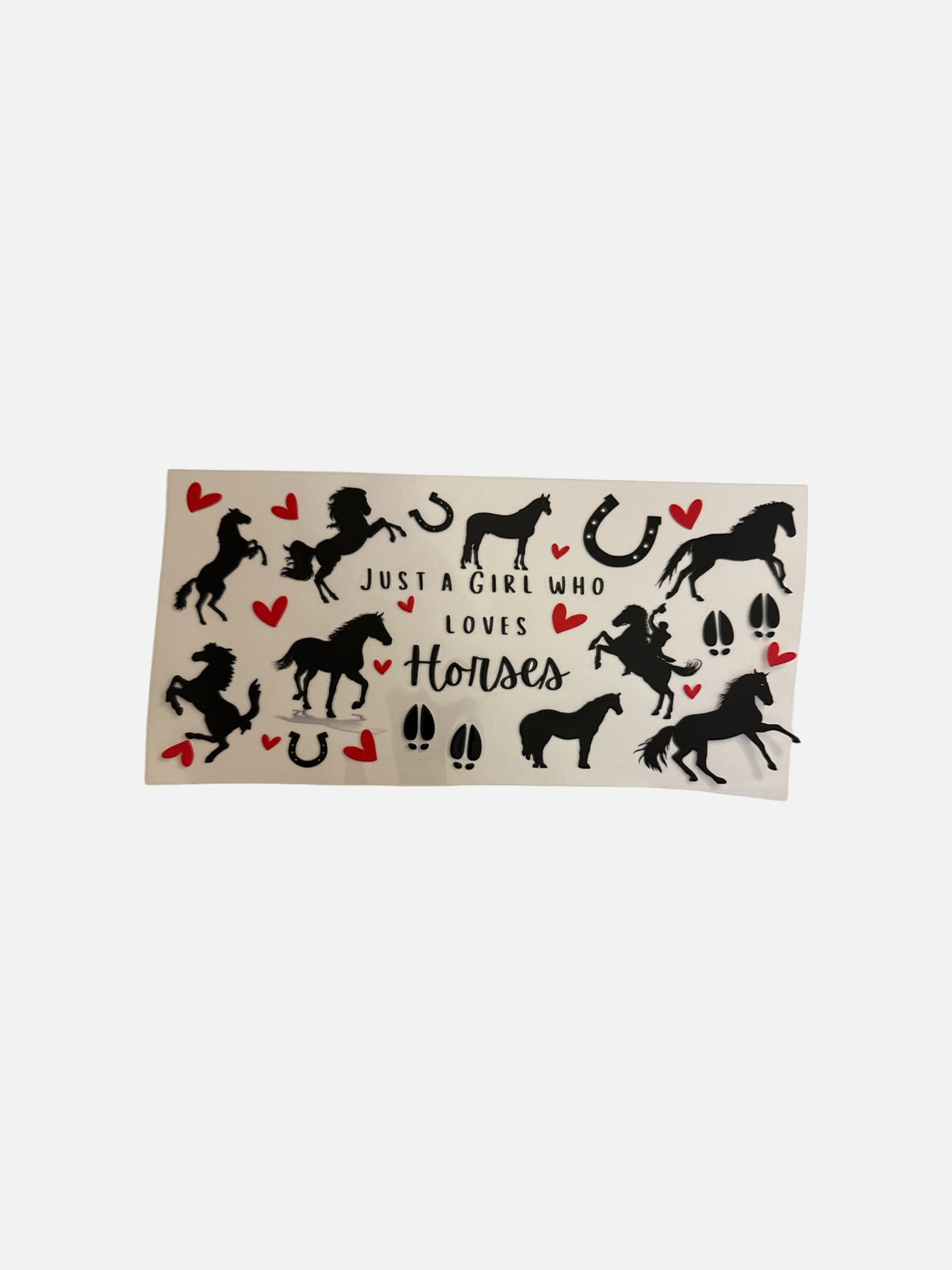 A Girl who Loves Horses 16oz UV DTF Decal Transfer #778