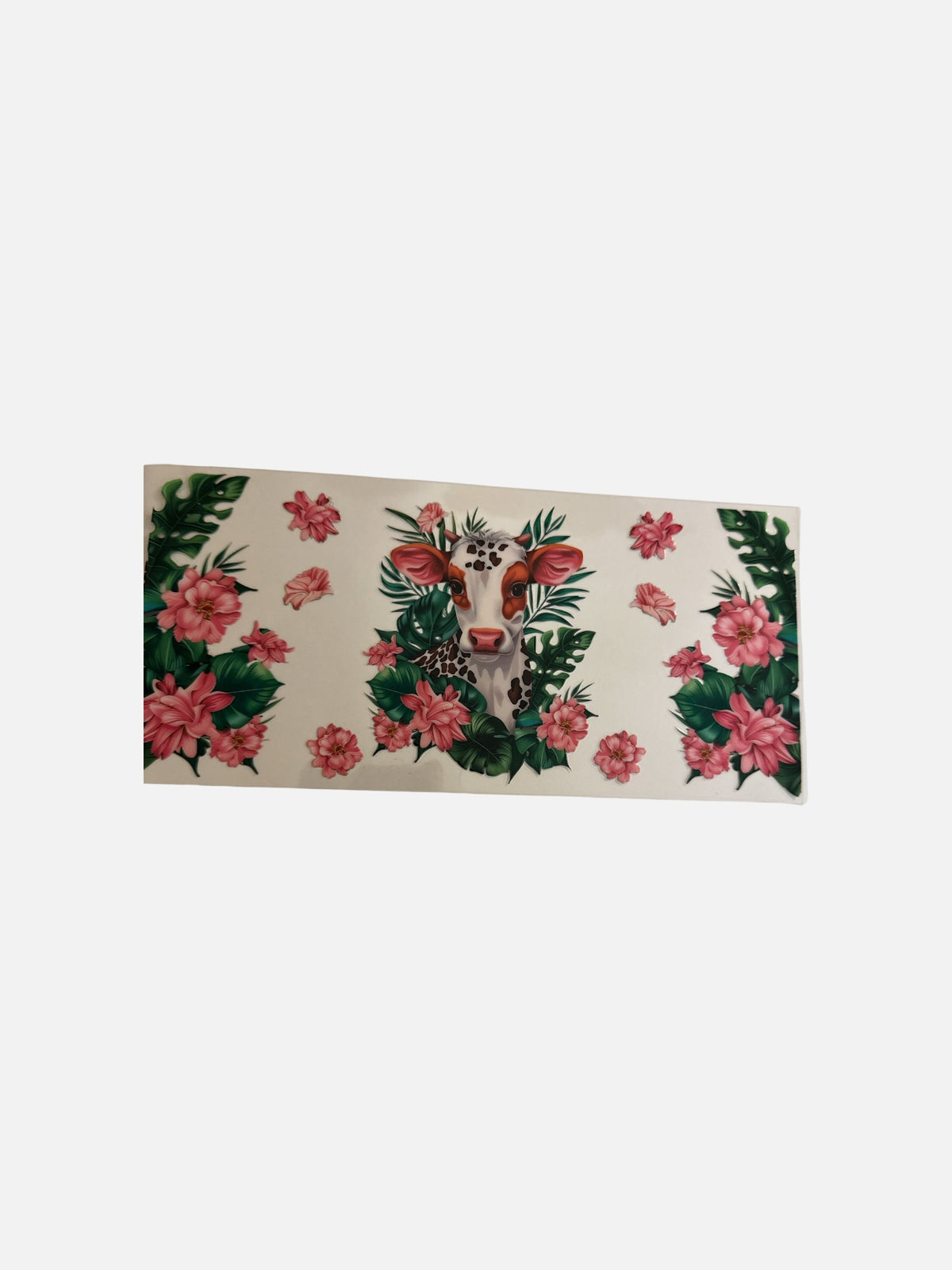 Cow Spotted in Flowers 16oz UV DTF Decal Transfer #780