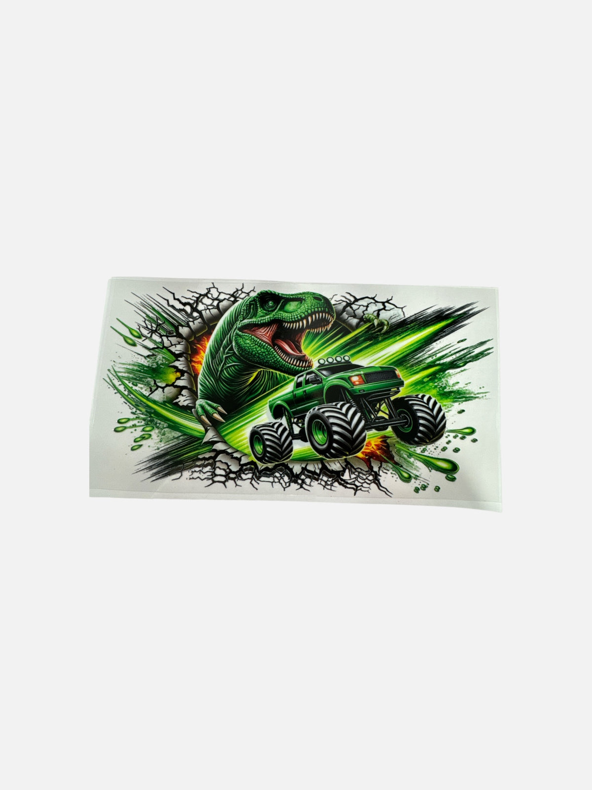 Dinosaur and a Truck 16oz UV DTF Decal Wrap #786