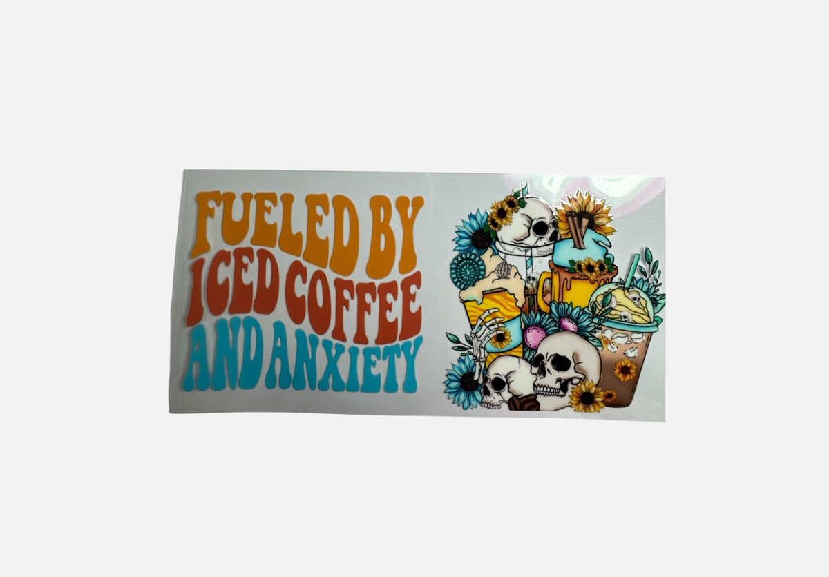 Fueled by Iced Coffee 16oz UV DTF Decal #789
