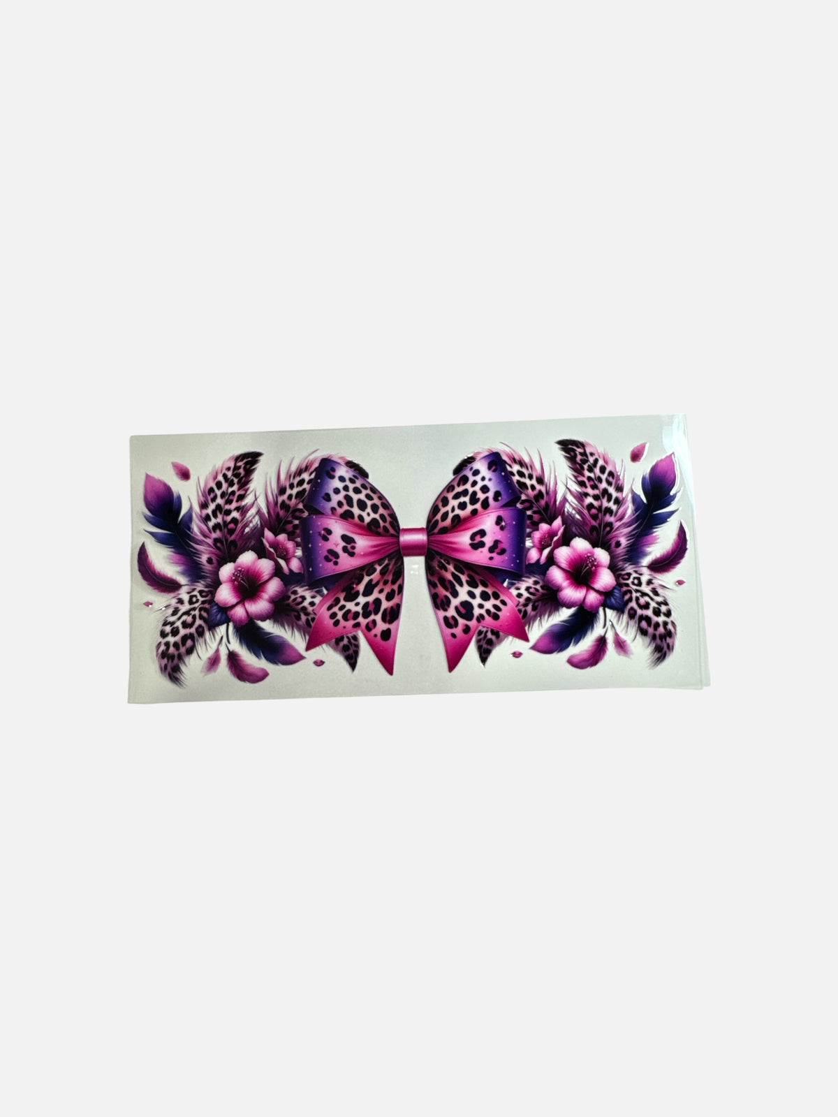 Bows Purple with Feathers 16oz UV DTF Decal Transfer #809