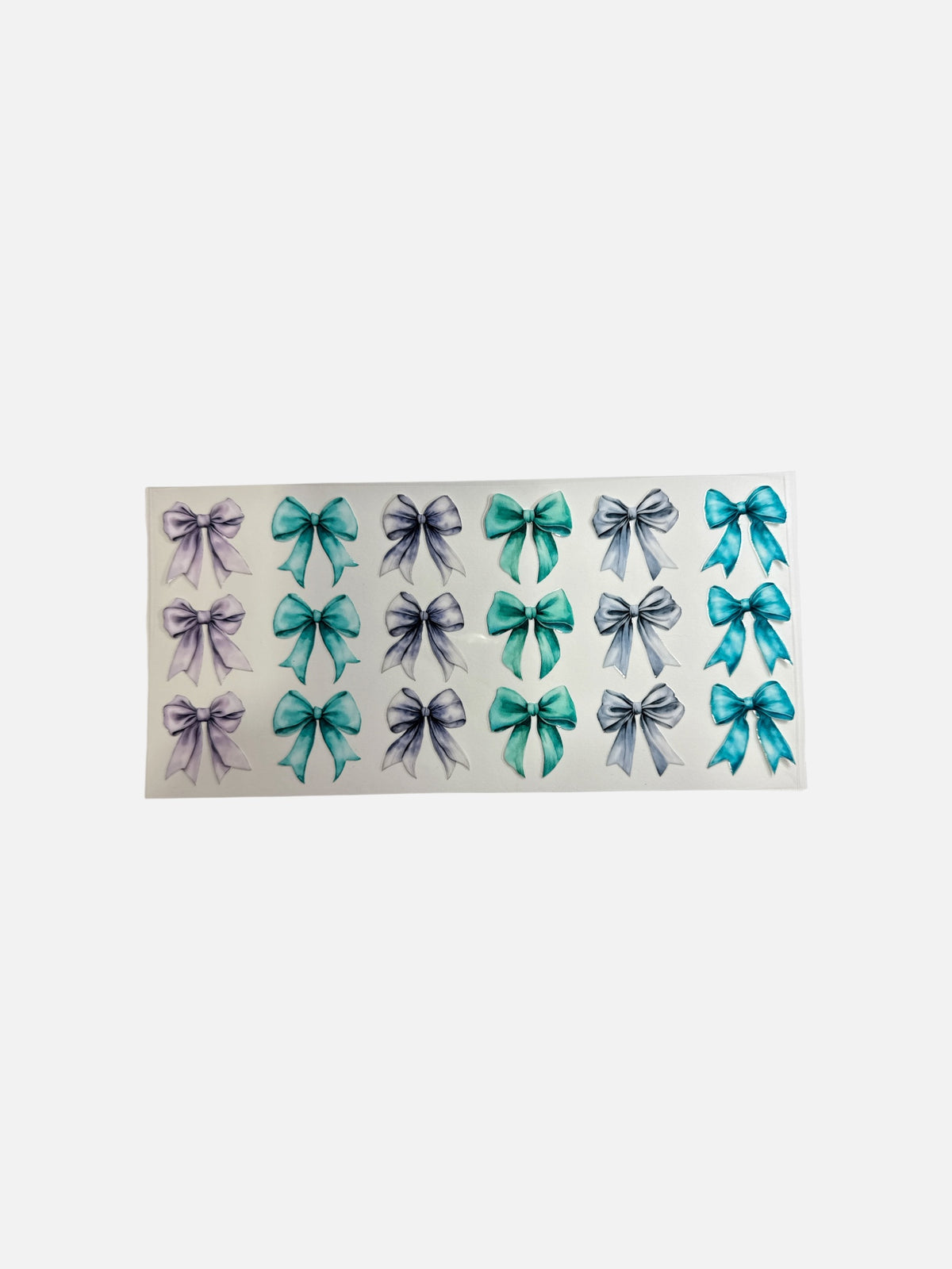 Bows Teal and Purple 16oz UV DTF Decal Transfer #811