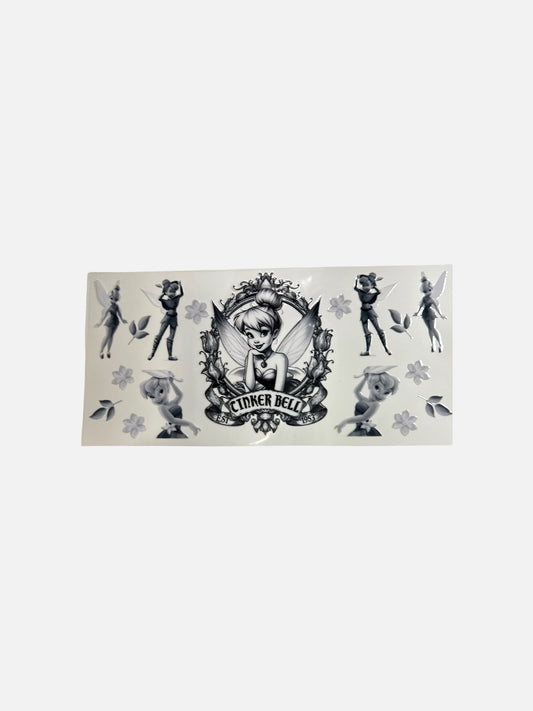 Tink Black & White UV DTF 16oz DTF Decal Transfer #893