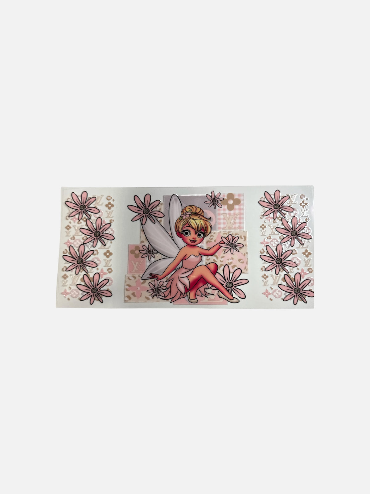 Tink Pink Flowers UV DTF 16oz DTF Decal Transfer #909