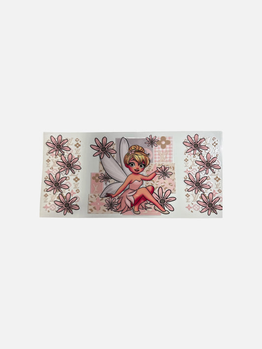 Tink Pink Flowers UV DTF 16oz DTF Decal Transfer #909