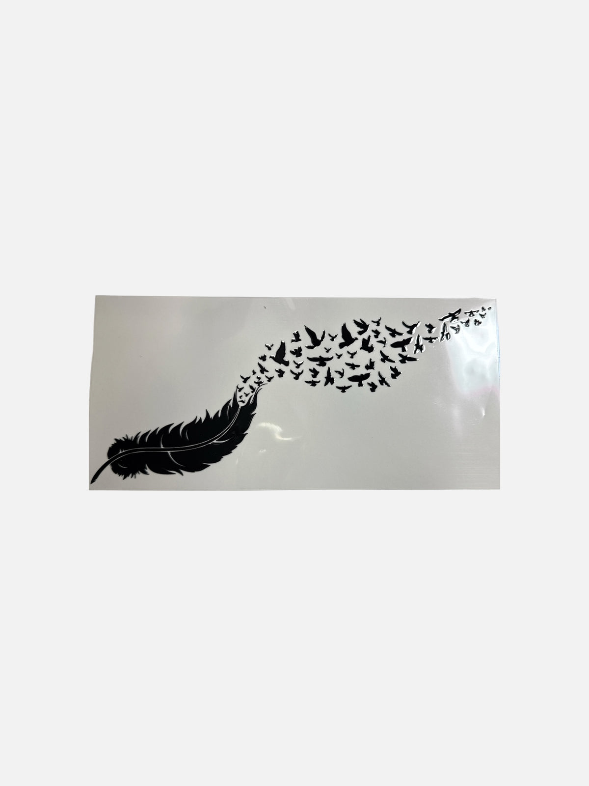 Feather Black with Birds 16oz UV DTF Decal Transfer #823