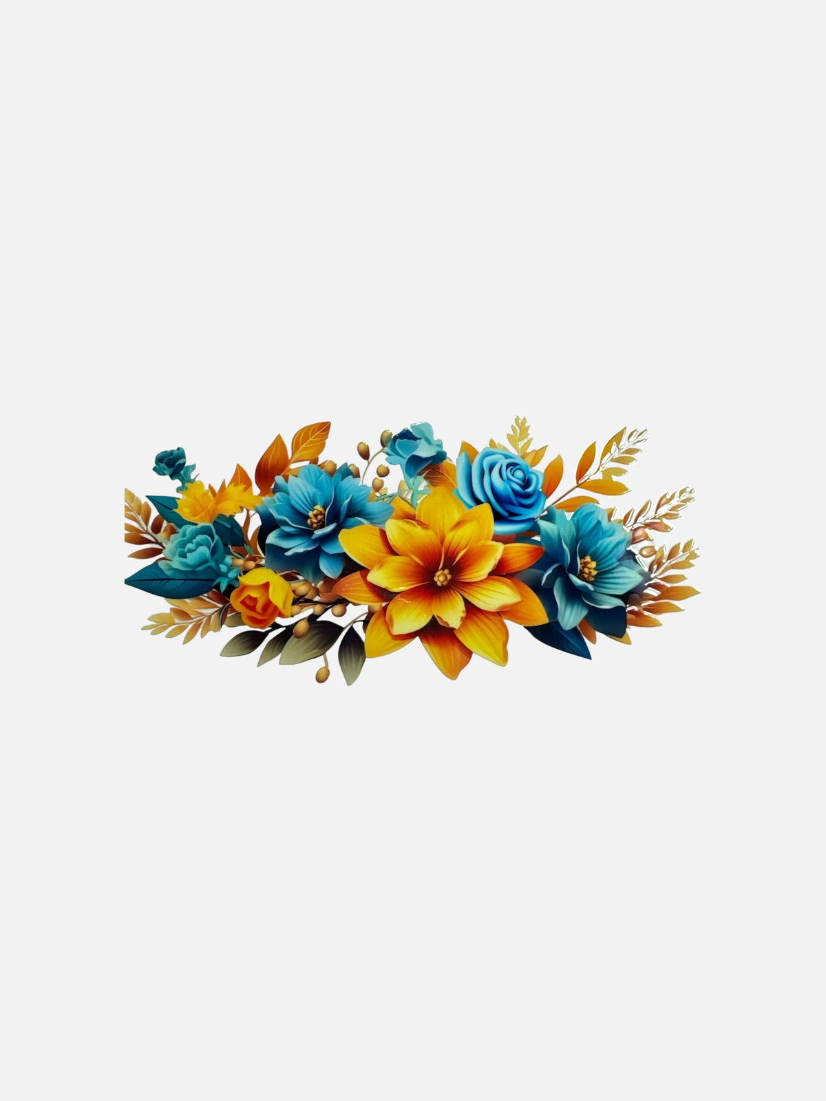 Flowers Yellow and Blue 16oz UV DTF Decal Transfer #828