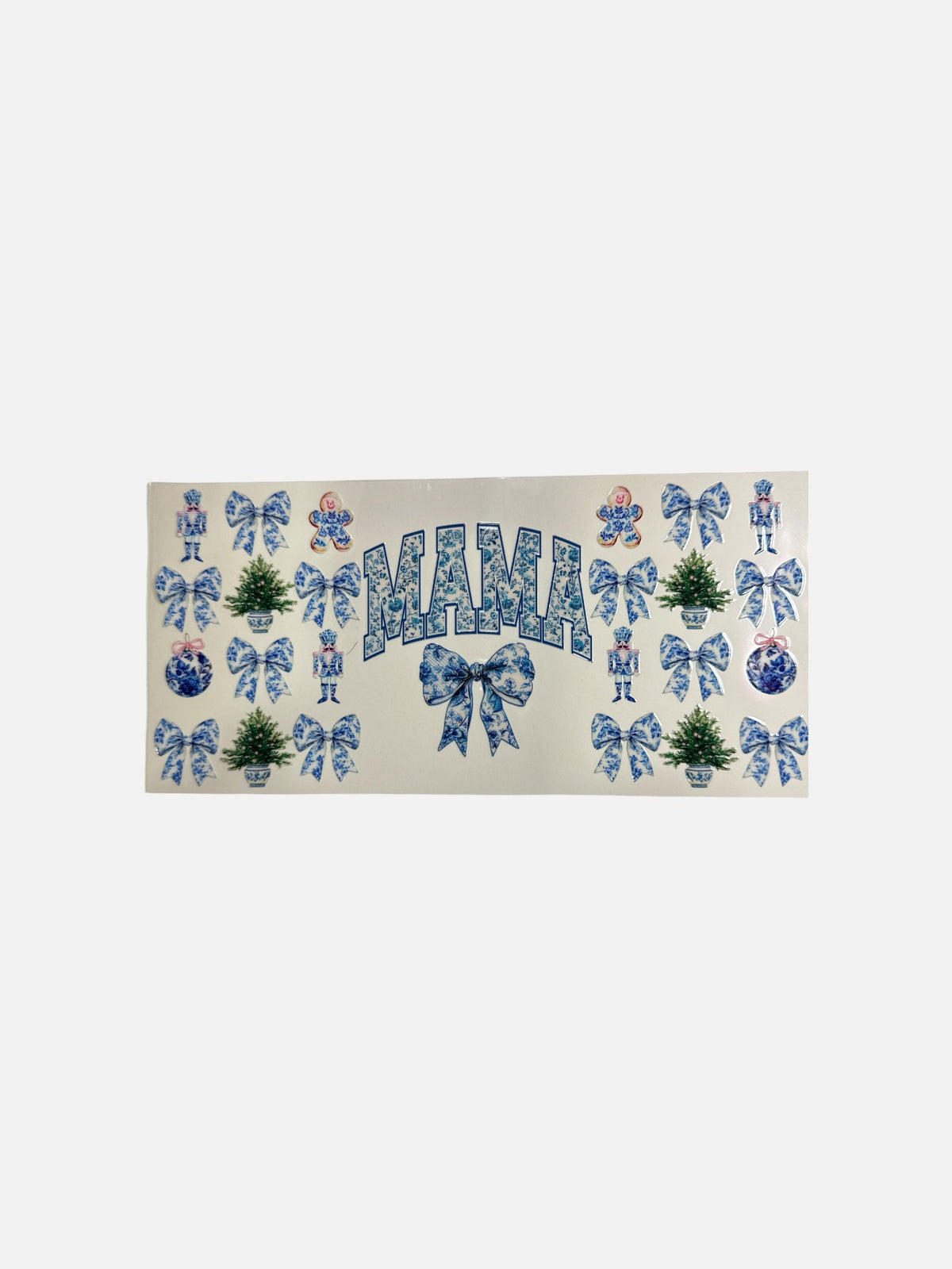 Mama Christmas Bows UV DTF 16oz Decal Wrap #842