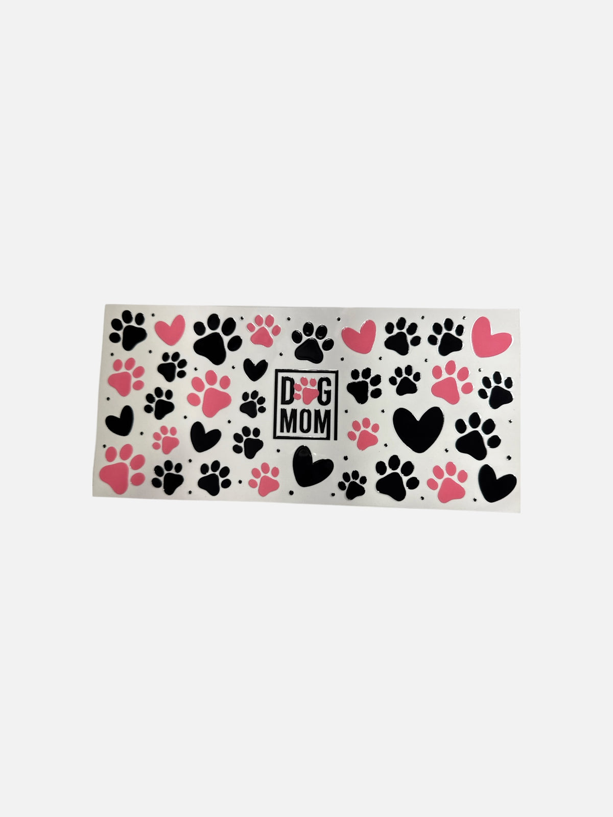 Dog Mom Pink and Black UV DTF 16oz Decal Wrap #868