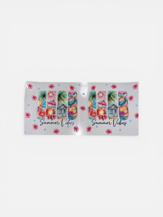 Summer Vibes UV DTF 16oz Cup Wrap, #234 Tumbler Decal