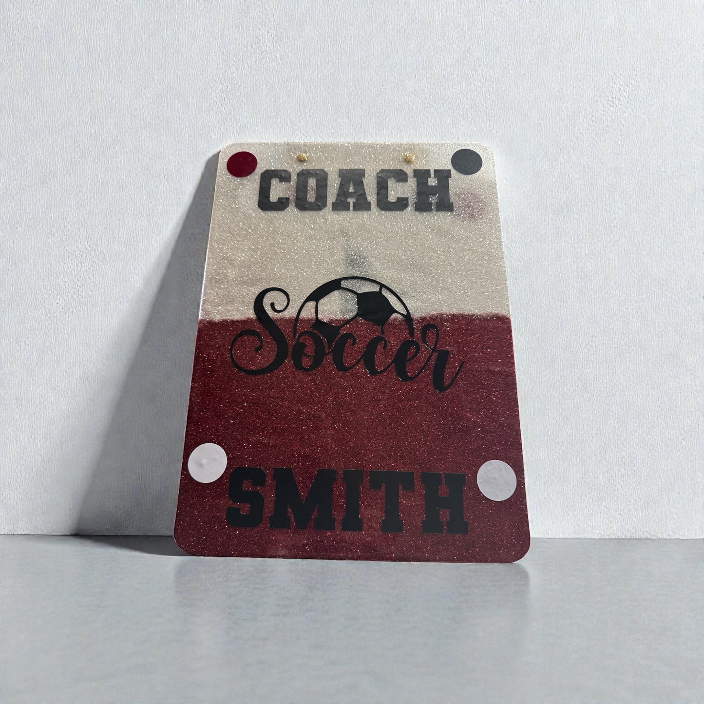 Coach Custom Glitter Clipboard – Personalized Sparkle Game Day Board