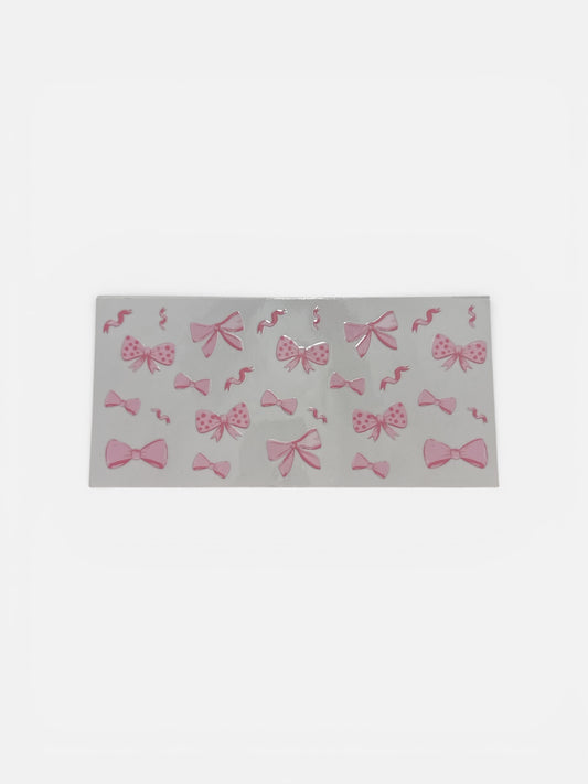 Pink Bows with Ribbon 16oz UV DTF Transfer for Cups #138