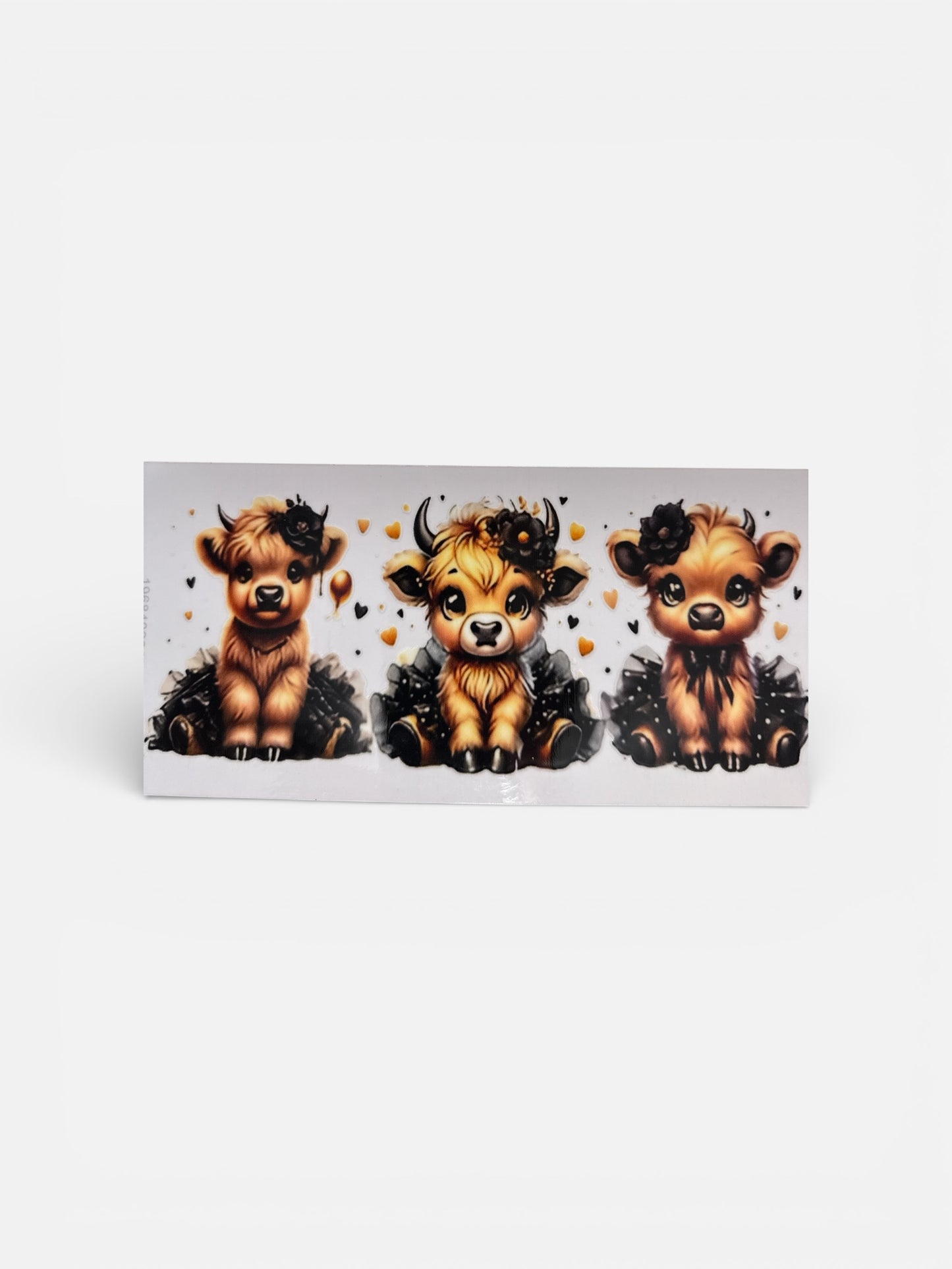 Cows with black tutu and roses 16oz UV DTF Transfer for Cups #143