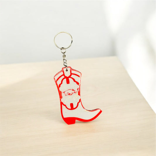 Arkansas Hog Country Cowboy Boot 3 INCH Keychain – Red & White Spirit Charm