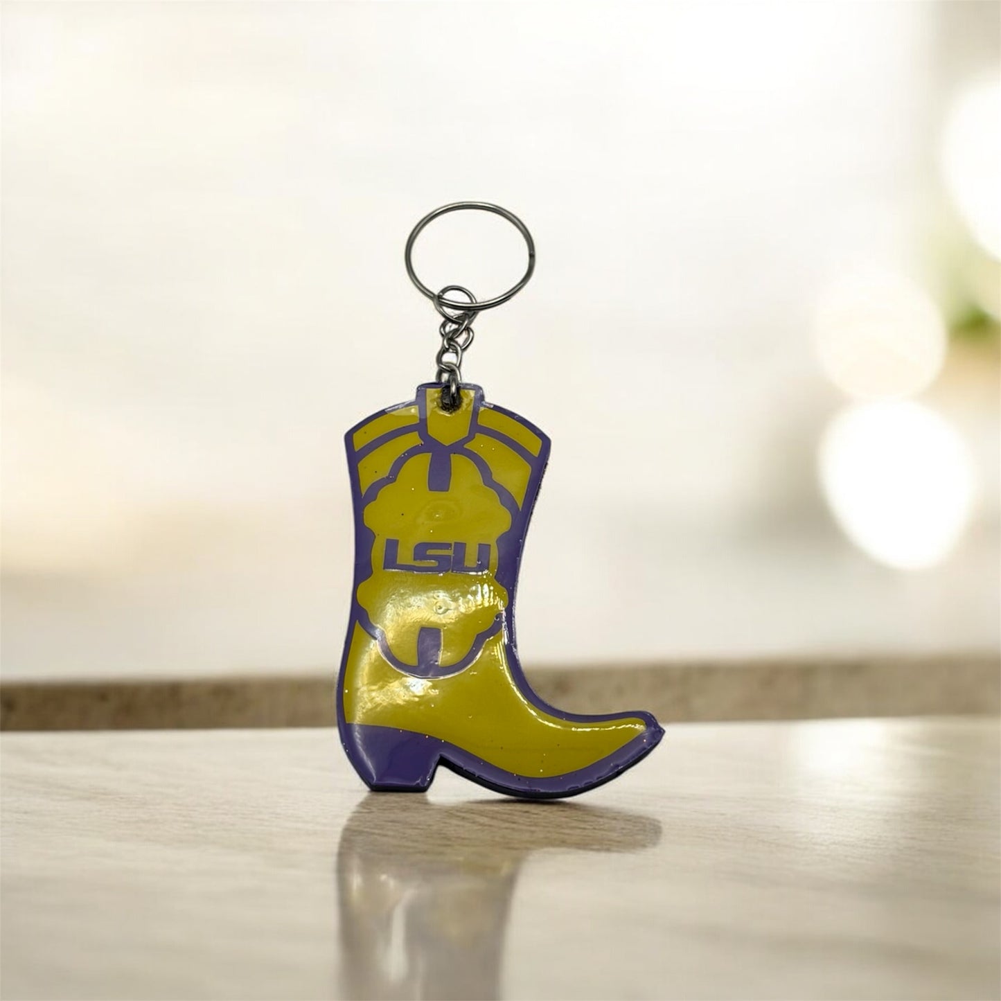 Purple & Gold Cowboy Boot 3-inch Keychain – Bayou Game Day Spirit