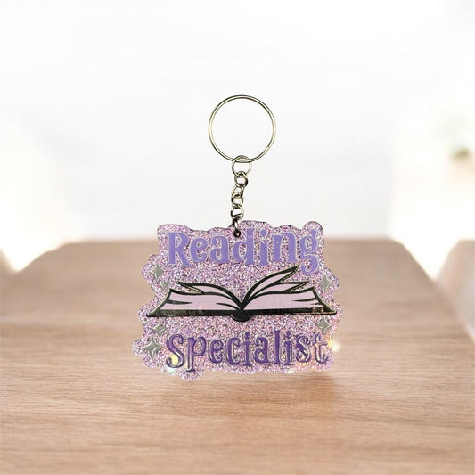 Reading Specialist 3-inch Keychain – Literacy Teacher Gift|  Book Lovers