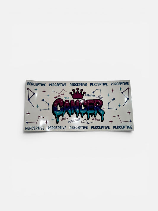 Cancer Zodiac Sign UV DTF 16oz Cup Wrap, #238 Tumbler Decal