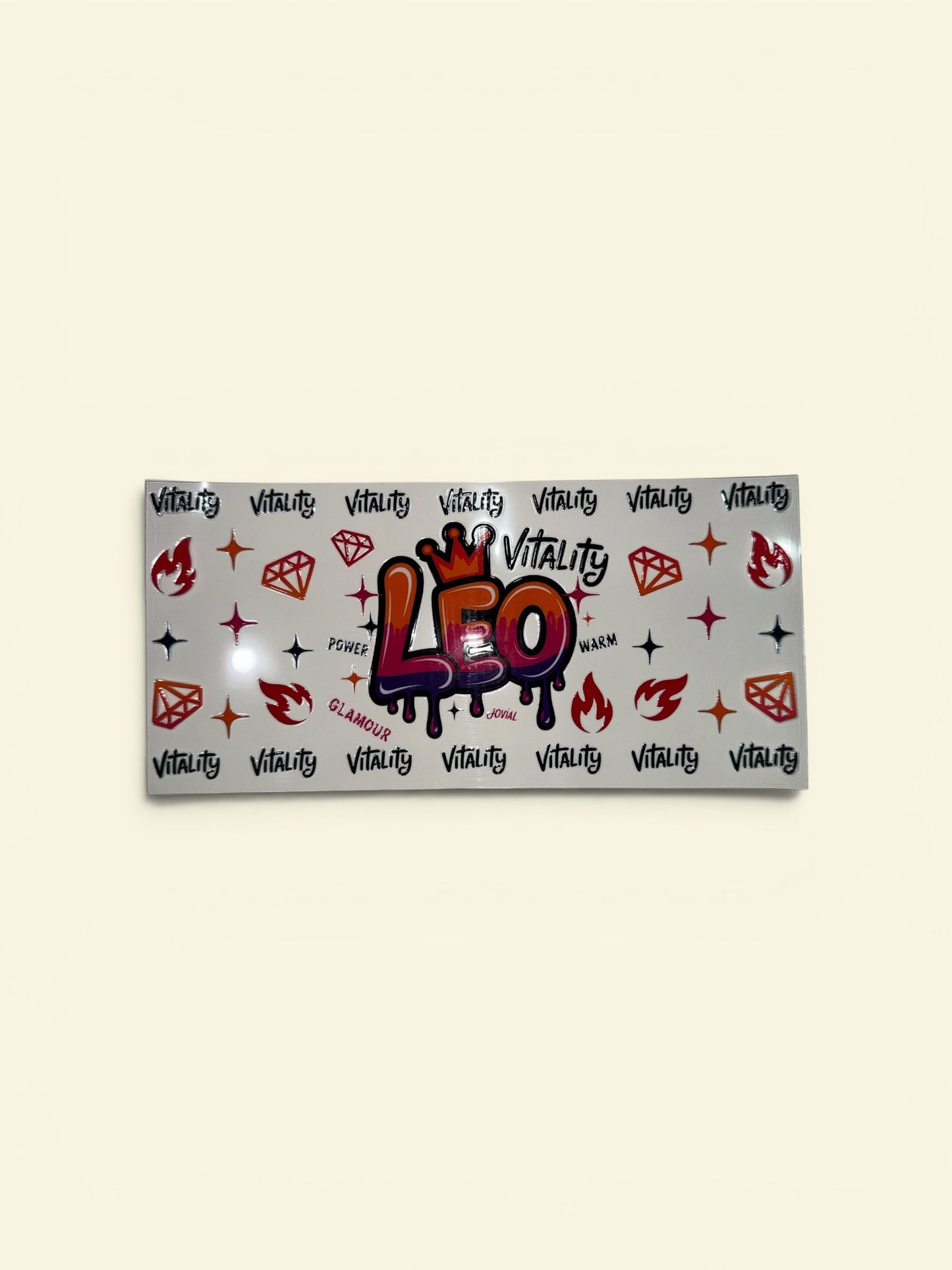 Leo Zodiac Sign UV DTF 16oz Cup Wrap, #241 Tumbler Decal