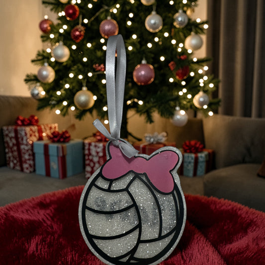 Volleyball Personalized Glitter Acrylic Ornament