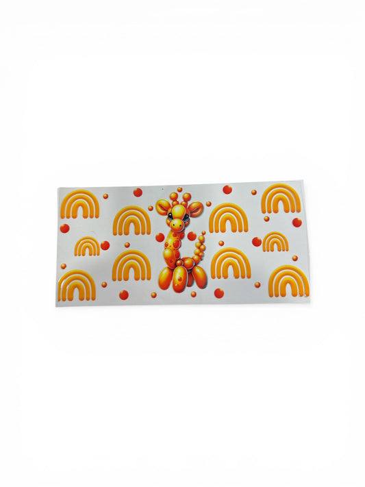Giraffe Balloon Animal UV DTF 16oz Cup Wrap, #219 Tumbler Decal