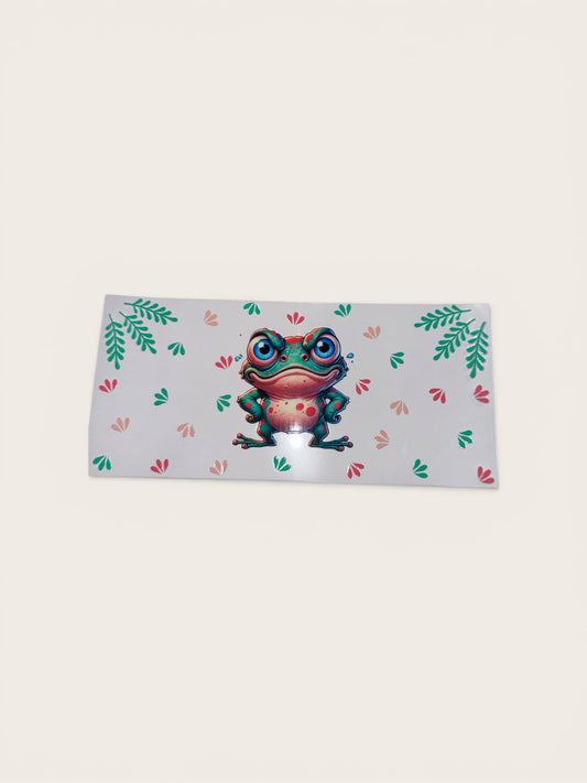 Frog - "Angry FROG" Animal UV DTF 16oz Cup Wrap, #220 Tumbler Decal