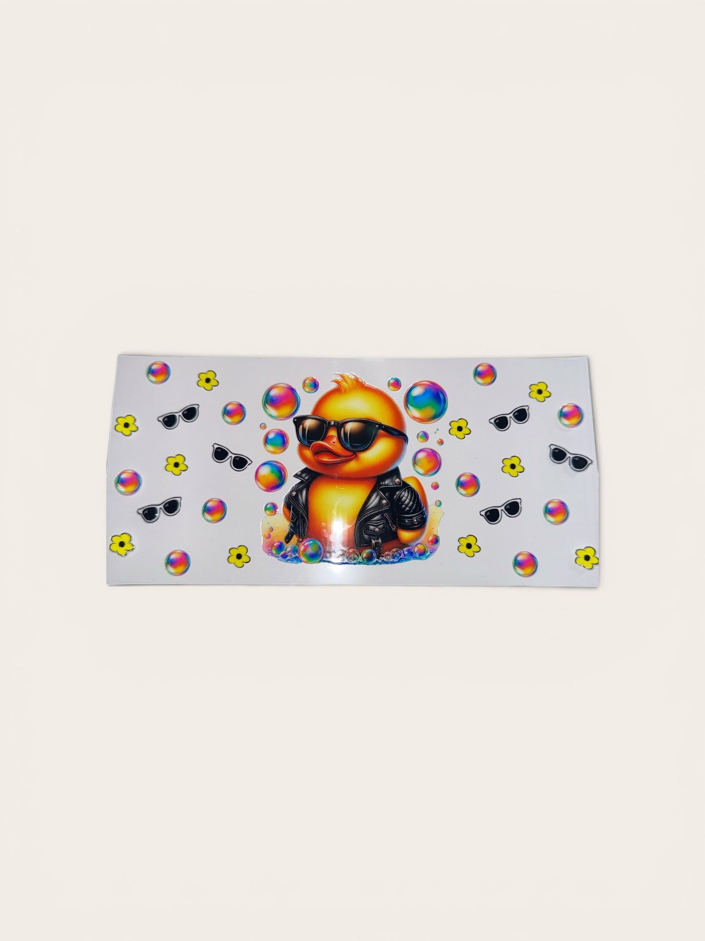 Duck - "Cool DUCK" Animal UV DTF 16oz Cup Wrap, #221 Tumbler Decal