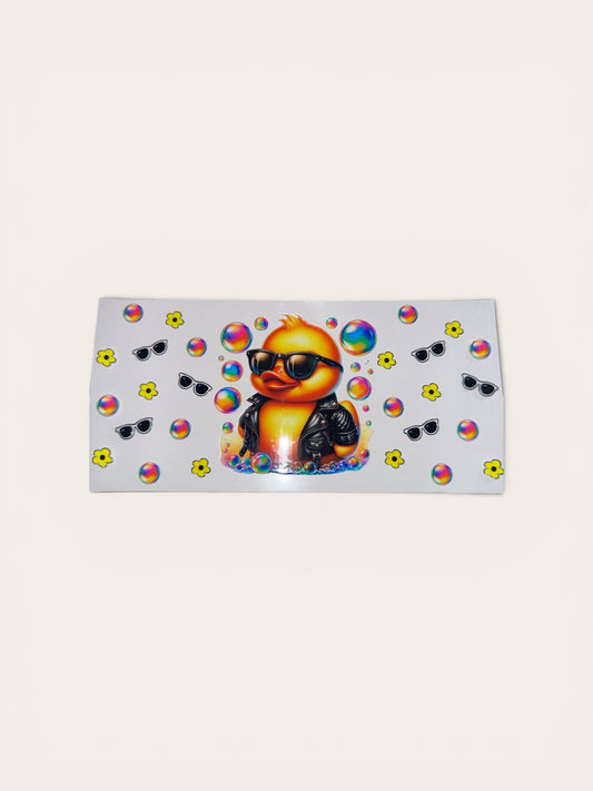 Duck - "Cool DUCK" Animal UV DTF 16oz Cup Wrap, #221 Tumbler Decal