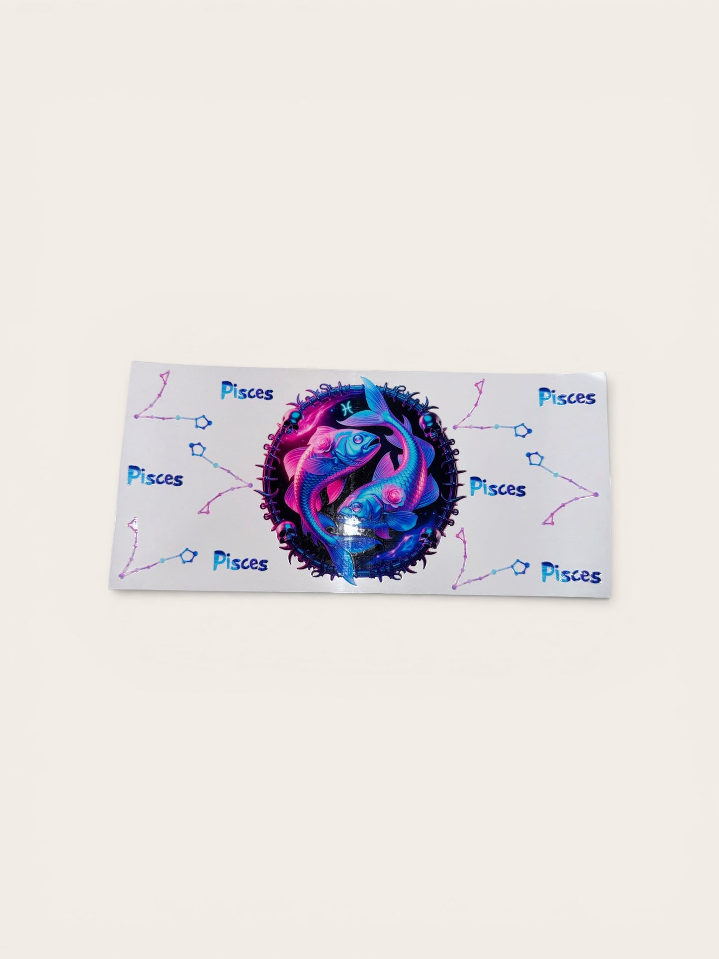 Pisces Zodiac Sign UV DTF 16oz Cup Wrap, #224 Tumbler Decal