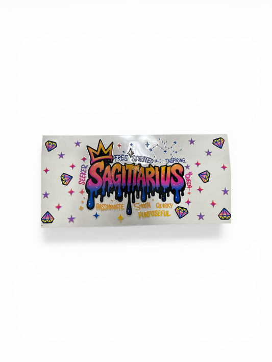 Sagittarius Zodiac Sign UV DTF 16oz Cup Wrap, #183 Tumbler Decal