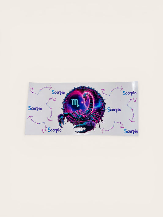 Scorpio Zodiac Sign UV DTF 16oz Cup Wrap, #228 Tumbler Decal