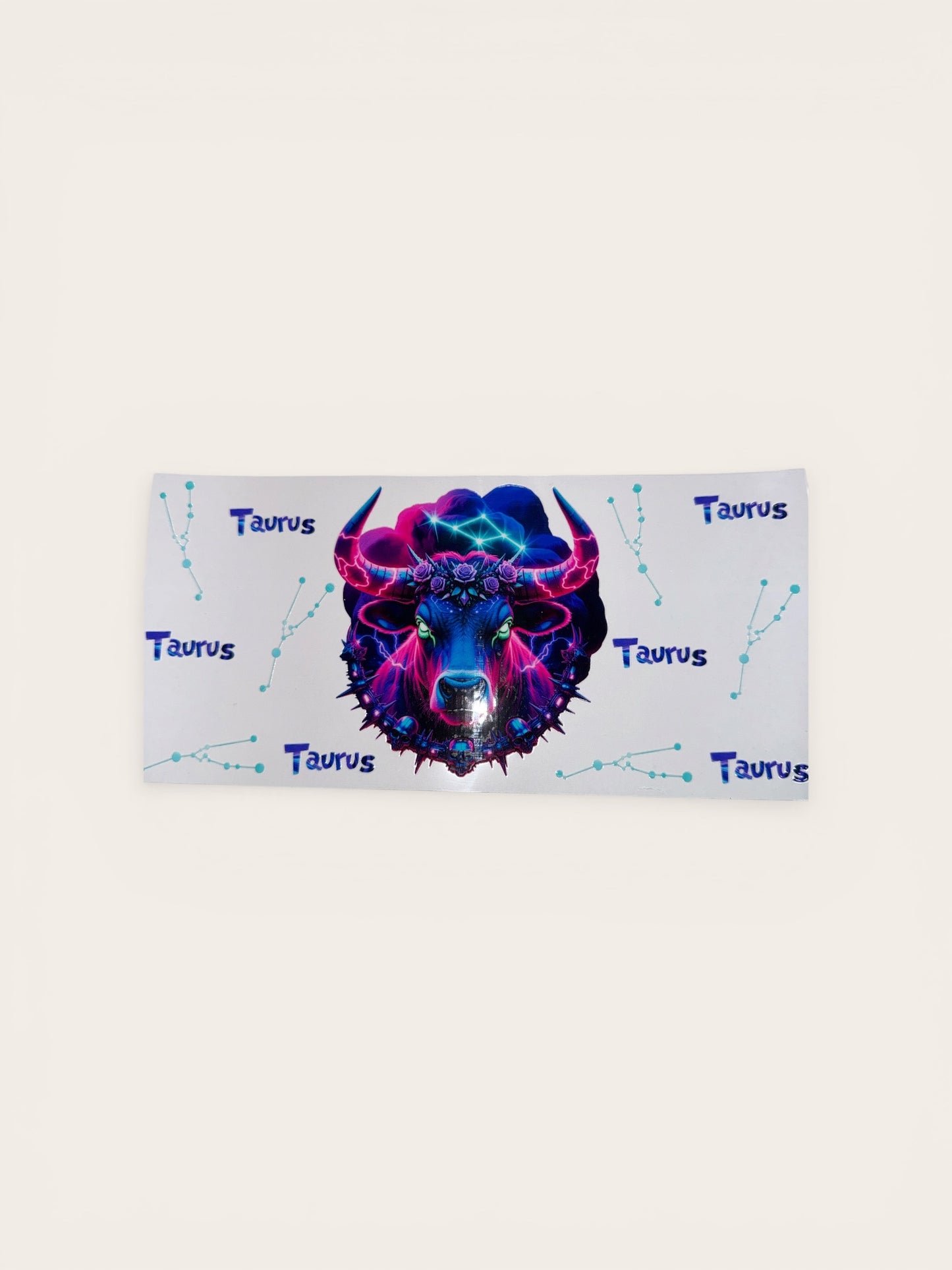 Taurus Zodiac Sign UV DTF 16oz Cup Wrap, #230 Tumbler Decal