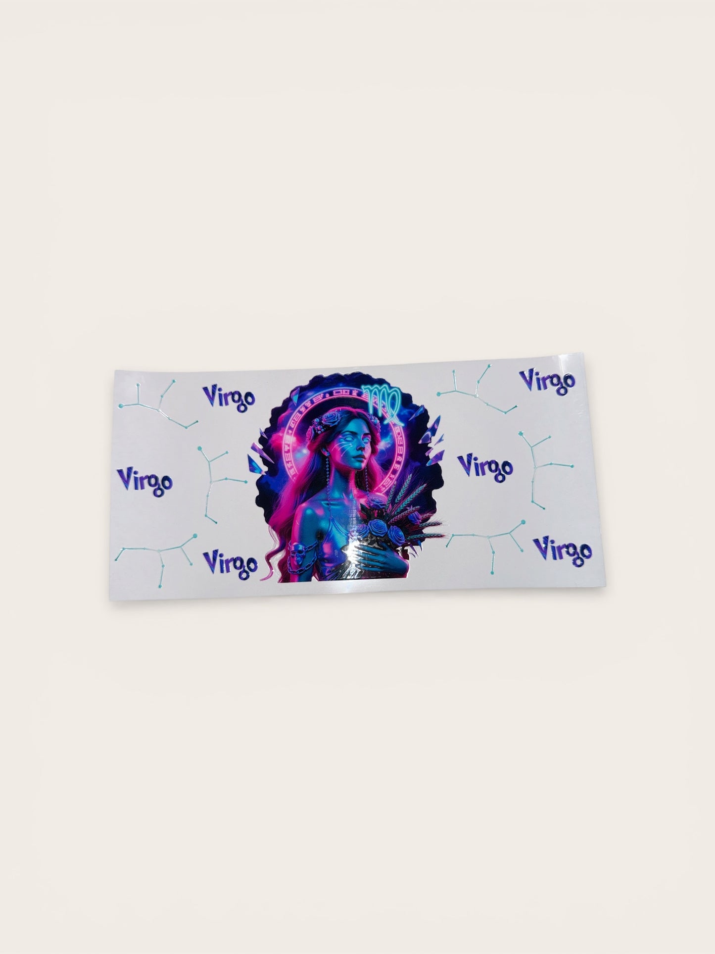 Virgo Zodiac Sign UV DTF 16oz Cup Wrap, #186 Tumbler Decal