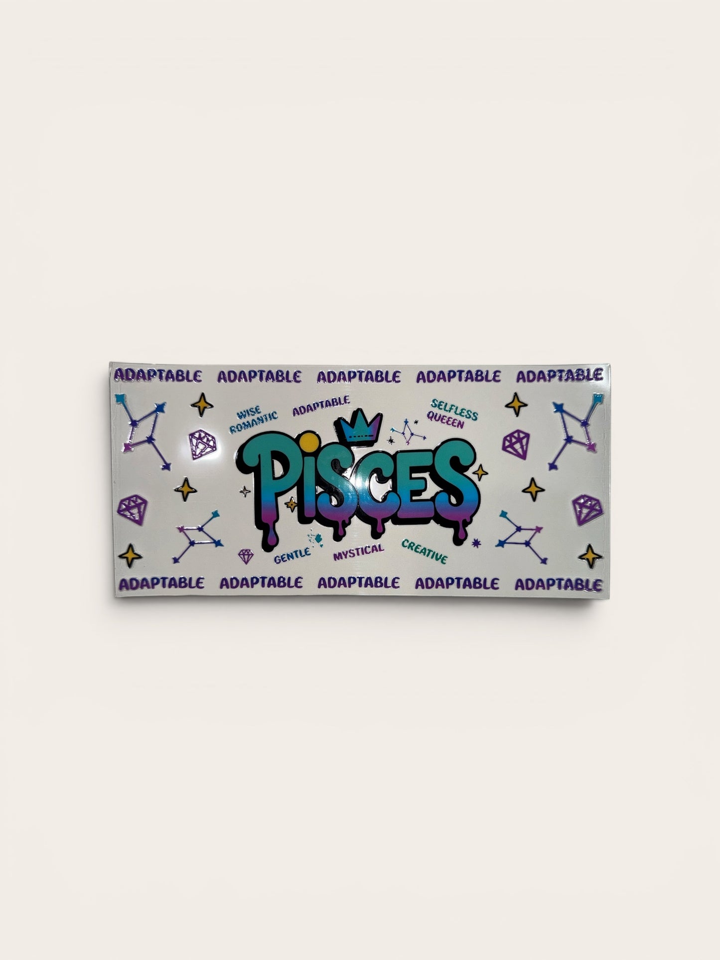 Pisces Zodiac Sign UV DTF 16oz Cup Wrap, #243 Tumbler Decal