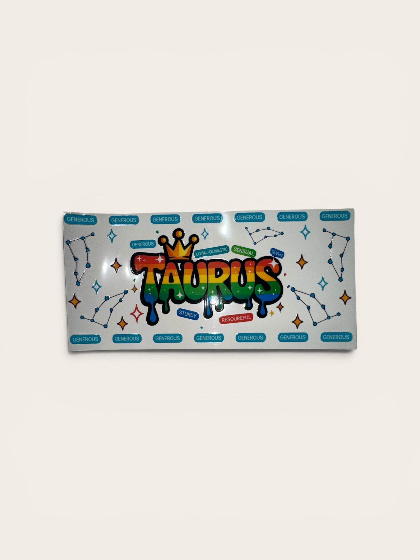 Taurus Zodiac Sign UV DTF 16oz Cup Wrap, #246 Tumbler Decal