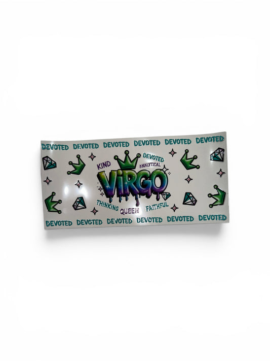 Virgo Zodiac Sign UV DTF 16oz Cup Wrap, #247 Tumbler Decal