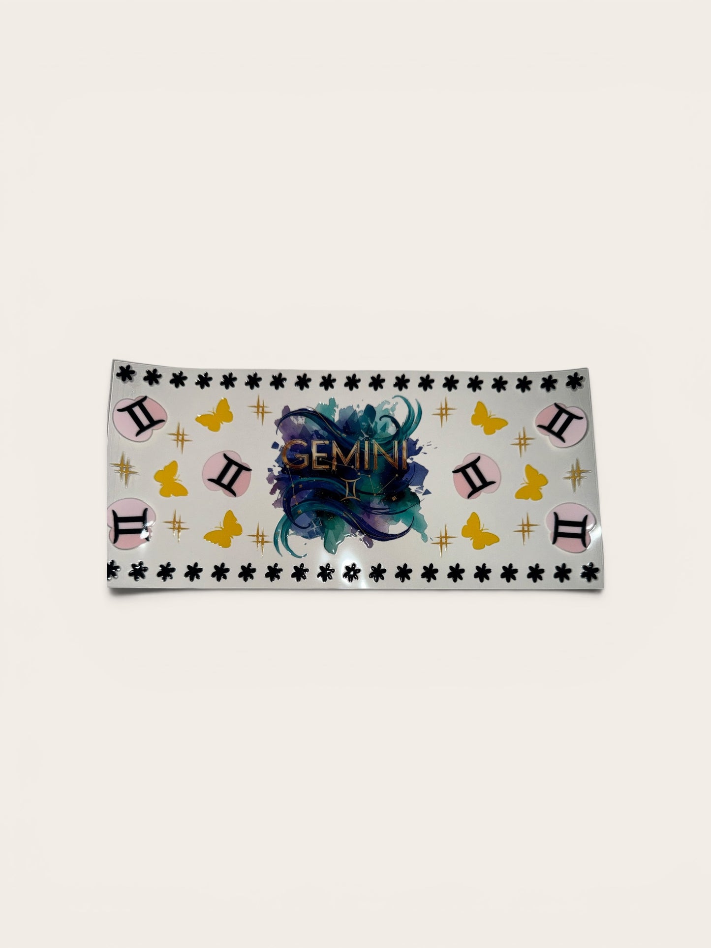 Gemini Zodiac Sign UV DTF 16oz Cup Wrap, #252 Tumbler Decal
