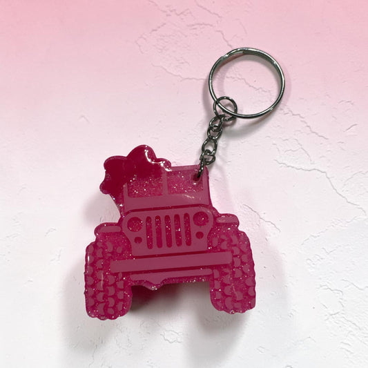 Off Road Vehicle with a Bow Keychain| Bag Tag| Personalized