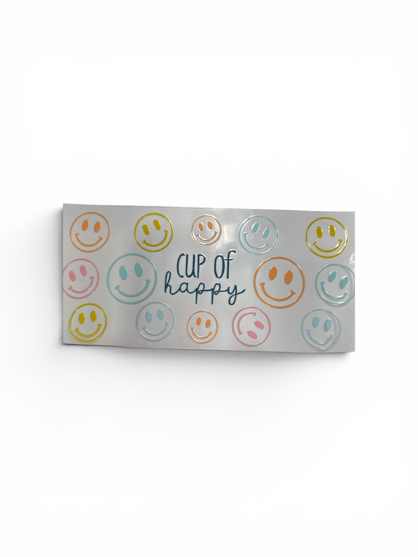 Cup of Happy Smiley Faces UV DTF 16oz Cup Wrap, #298 Tumbler Decal
