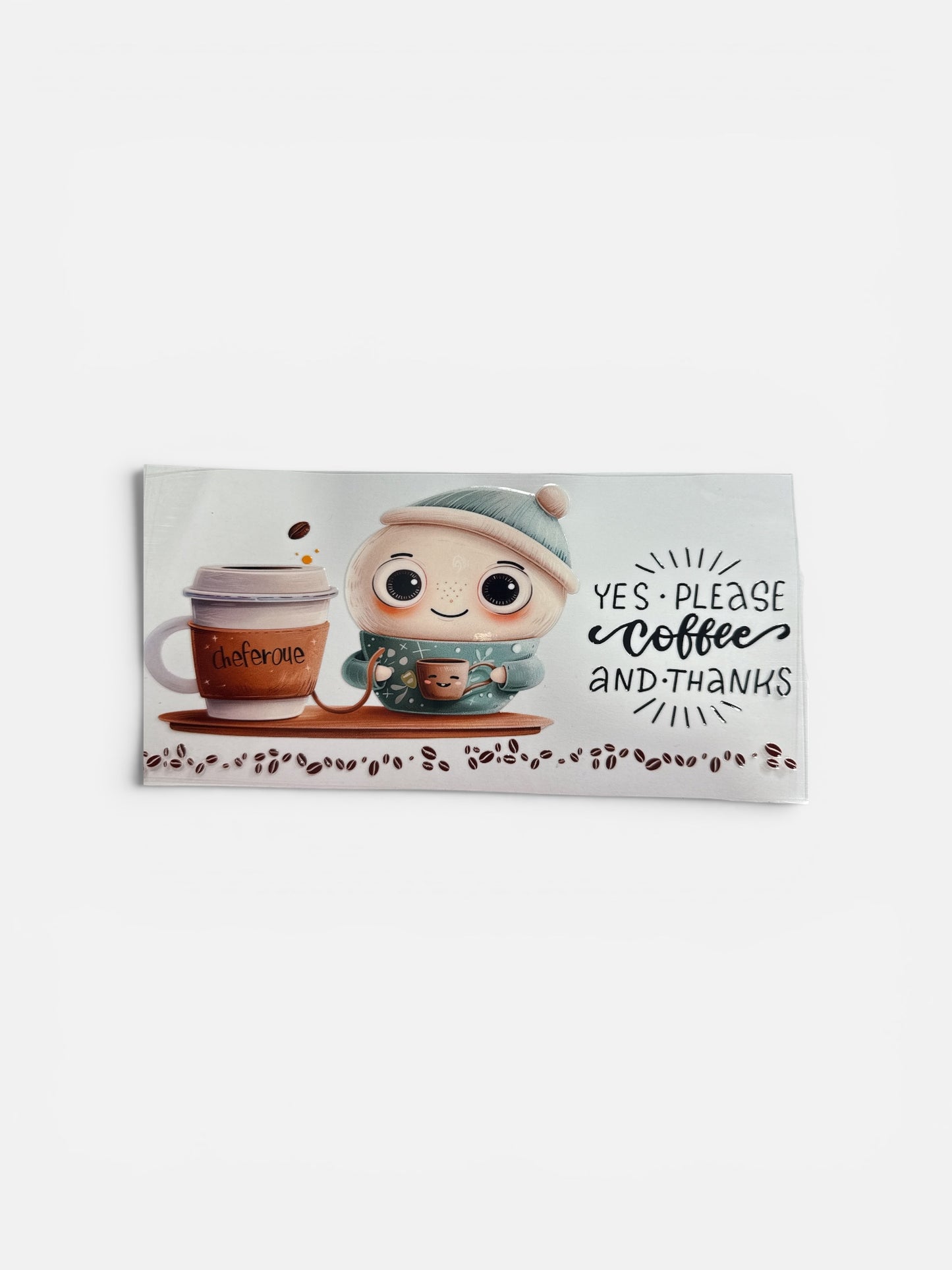 Coffee Please Cheferoue 16oz UV DTF Transfer for Cups #315