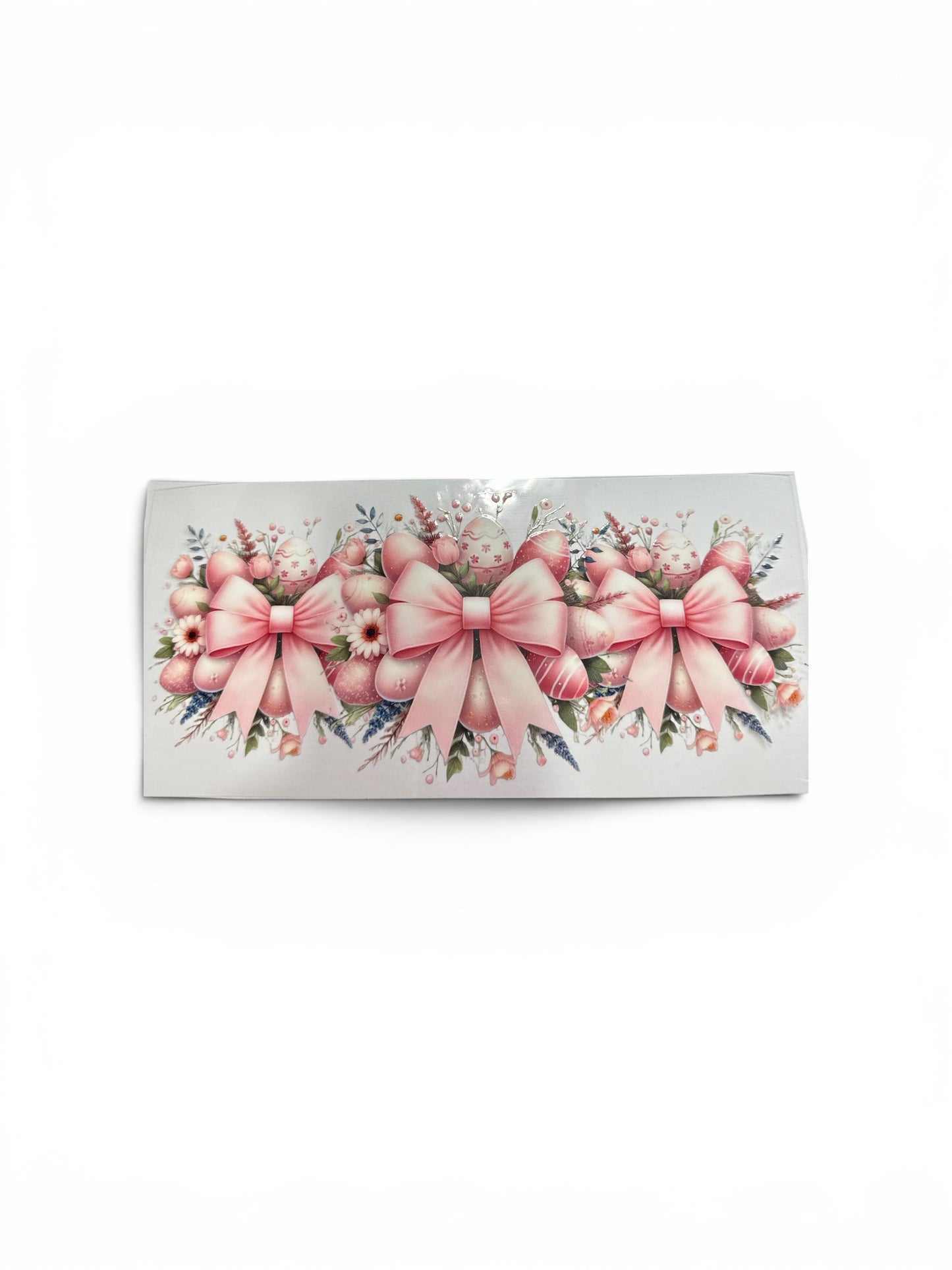 Pink Bows and Eggs 16oz UV DTF Cup Wrap Transfer for Cups #323