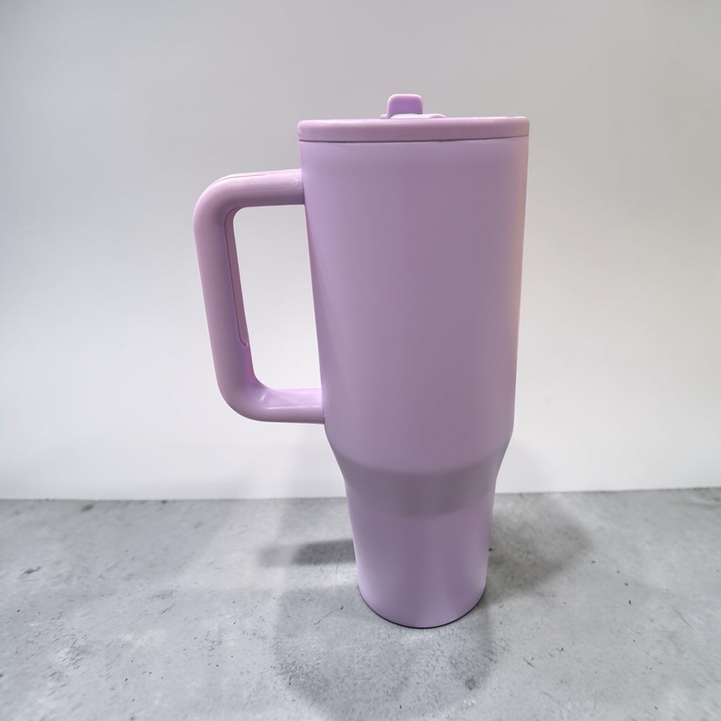 40oz Powder Coated Stainless Steel Tumbler with Handle LIGHT PURPLE