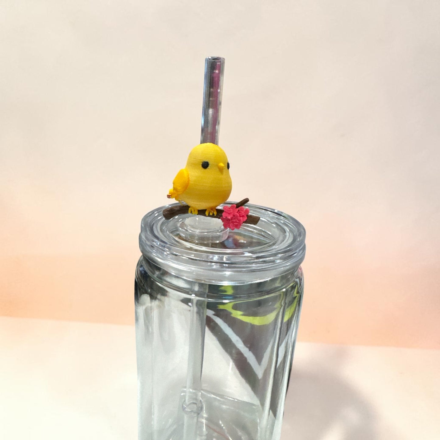 Bird on a Limb Straw Topper – Cute Silicone Drink Accessory for Tumblers