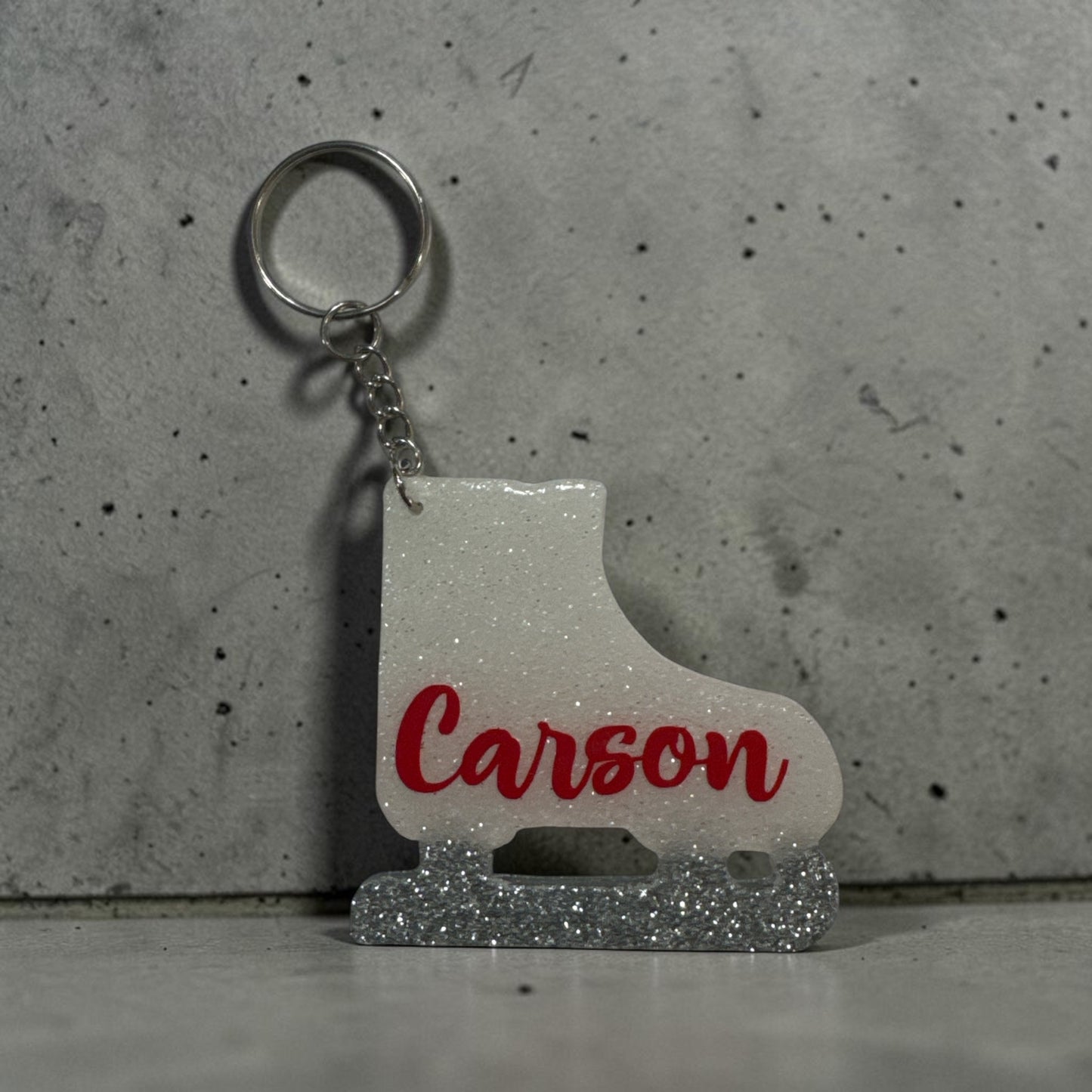 Ice Skate Keychain – Personalized Glitter Cute Gift for Ice Skaters