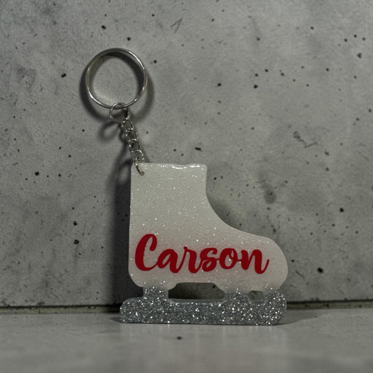 Ice Skate Keychain – Personalized Glitter Cute Gift for Ice Skaters