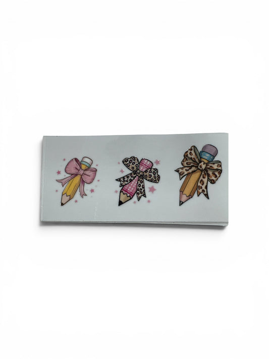Pencils with Bows #119 3 oz UV DTF Cup Wrap