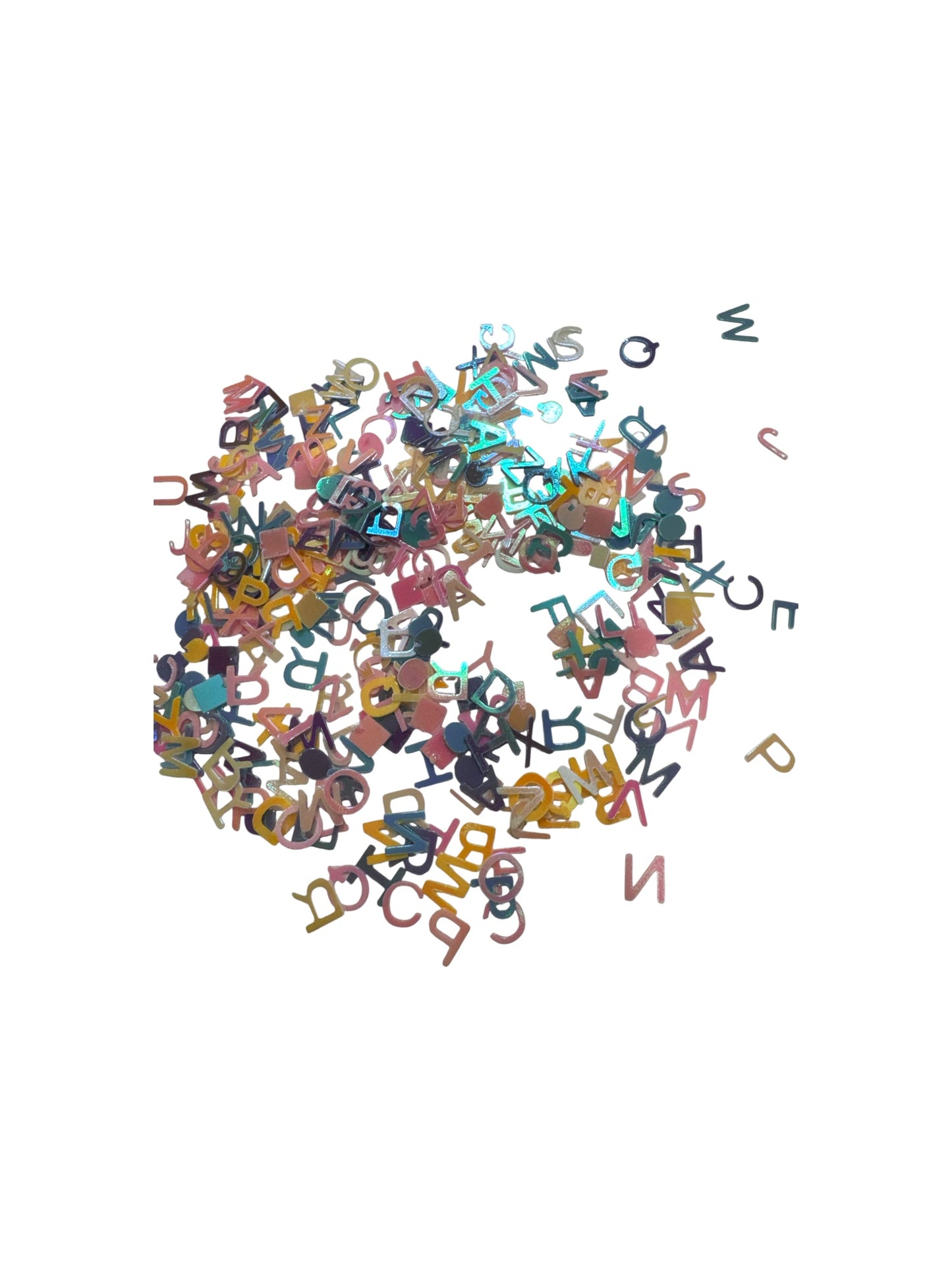 Letters 2D Shaped glitter Craft Supplies 2oz Bag