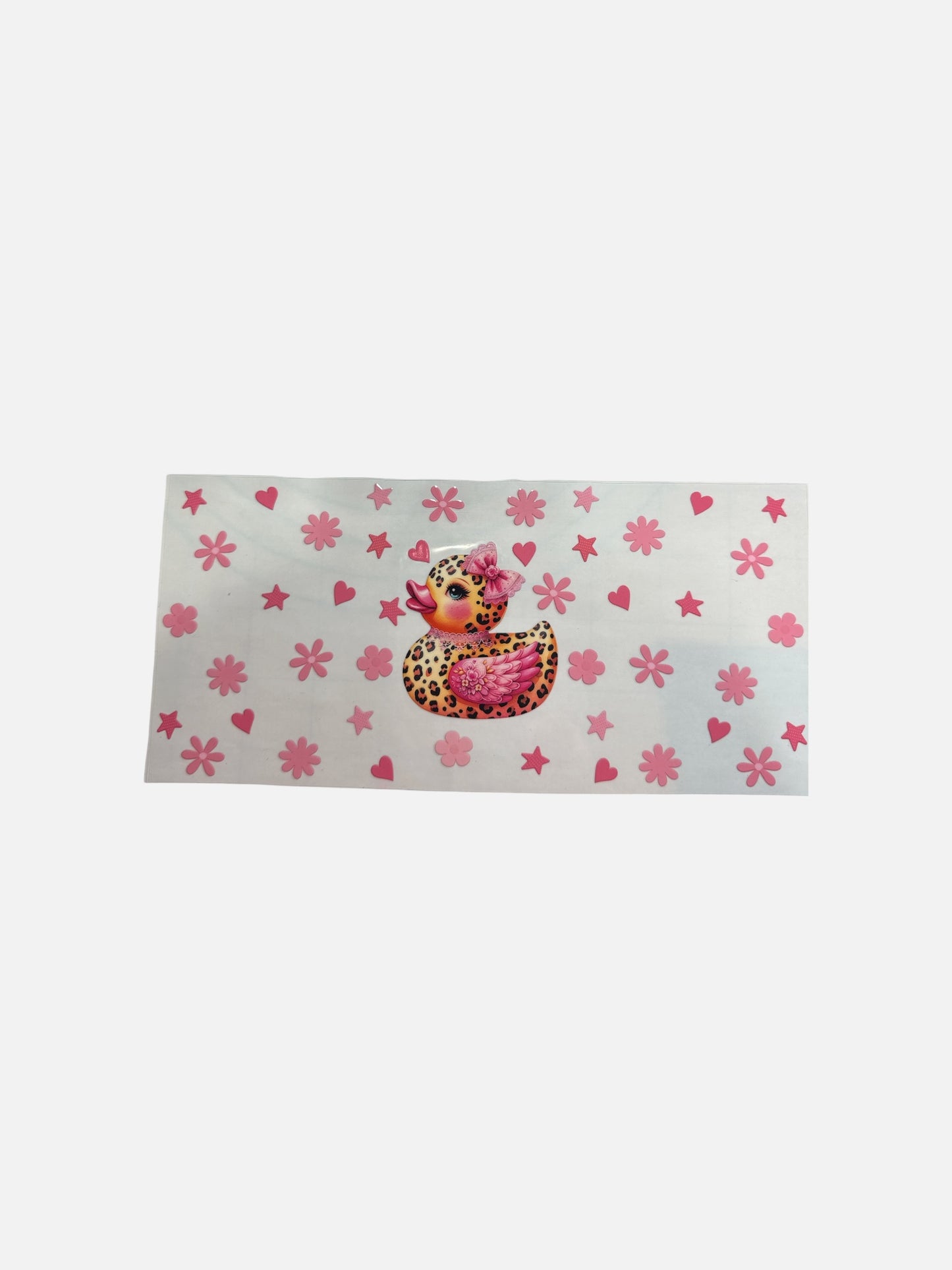 Duck with a Bow 16oz UV DTF Cup Wrap #404