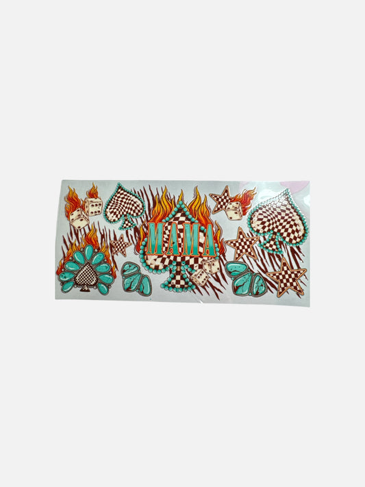 Mama with Spades UV DTF 16oz Cup Wrap, #369