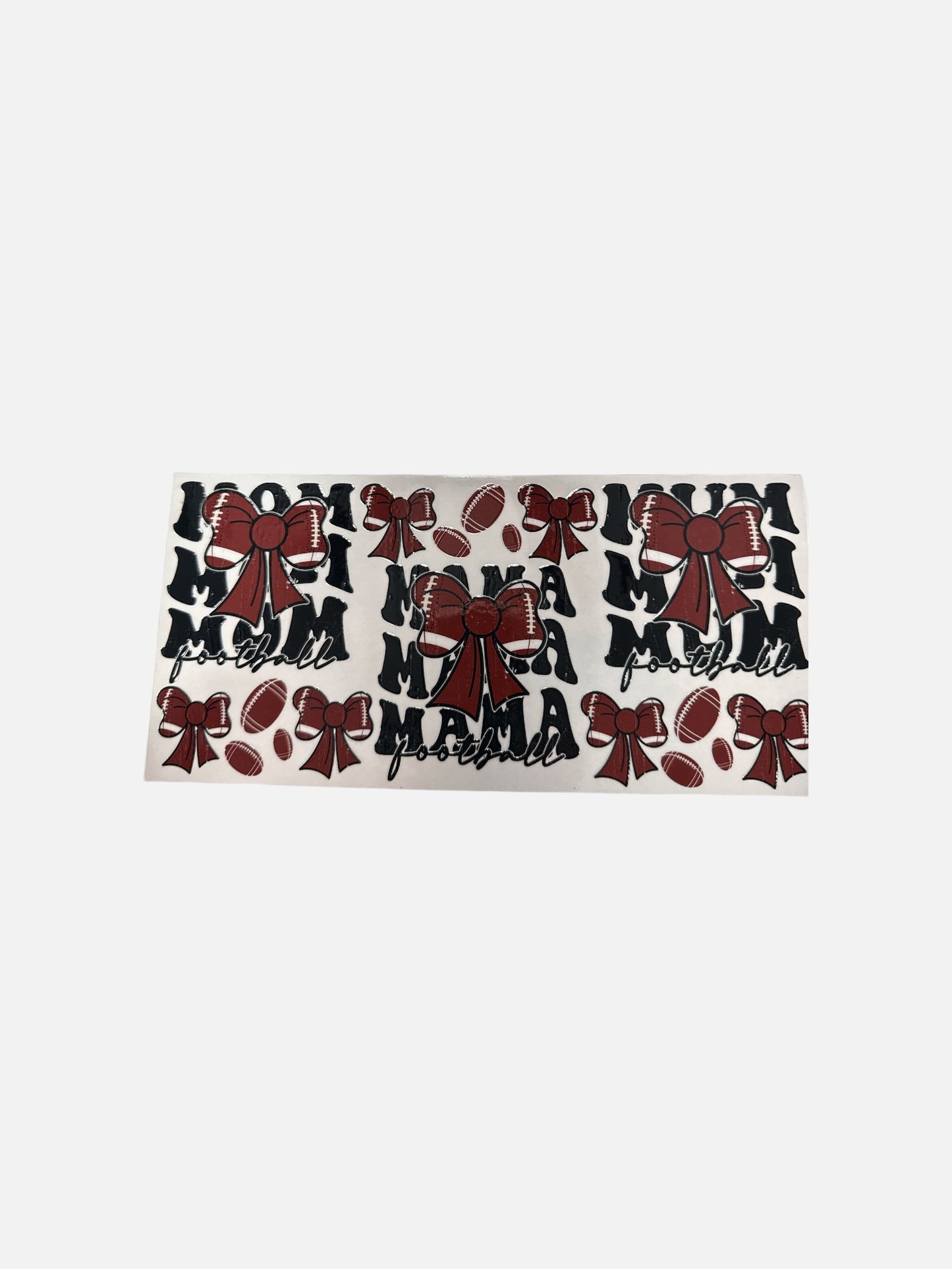 Football Mom Bows UV DTF 16oz Cup Wrap, #378