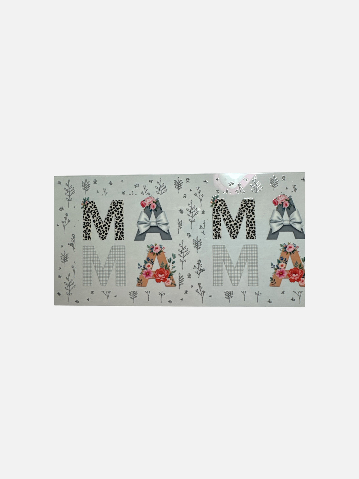 Mama Lepoard and Flowers UV DTF 16oz Cup Wrap, #382